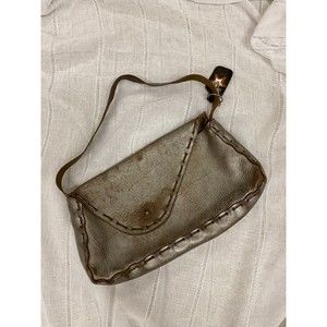 Dean the brand y2k genuine one of a kind boho brown silver leather hand bag